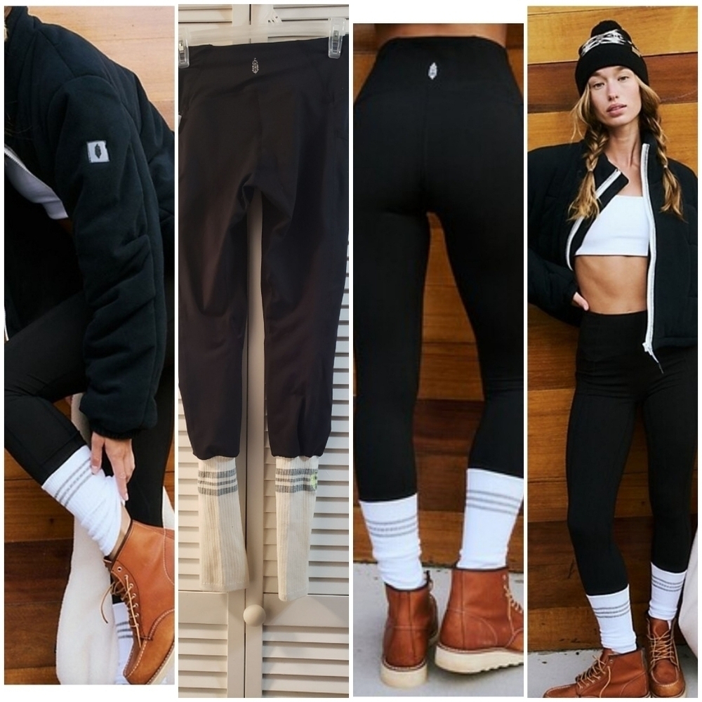 NWOT Free People Sock It To Me Leggings, Color black and white,Size S - Picture 11 of 16